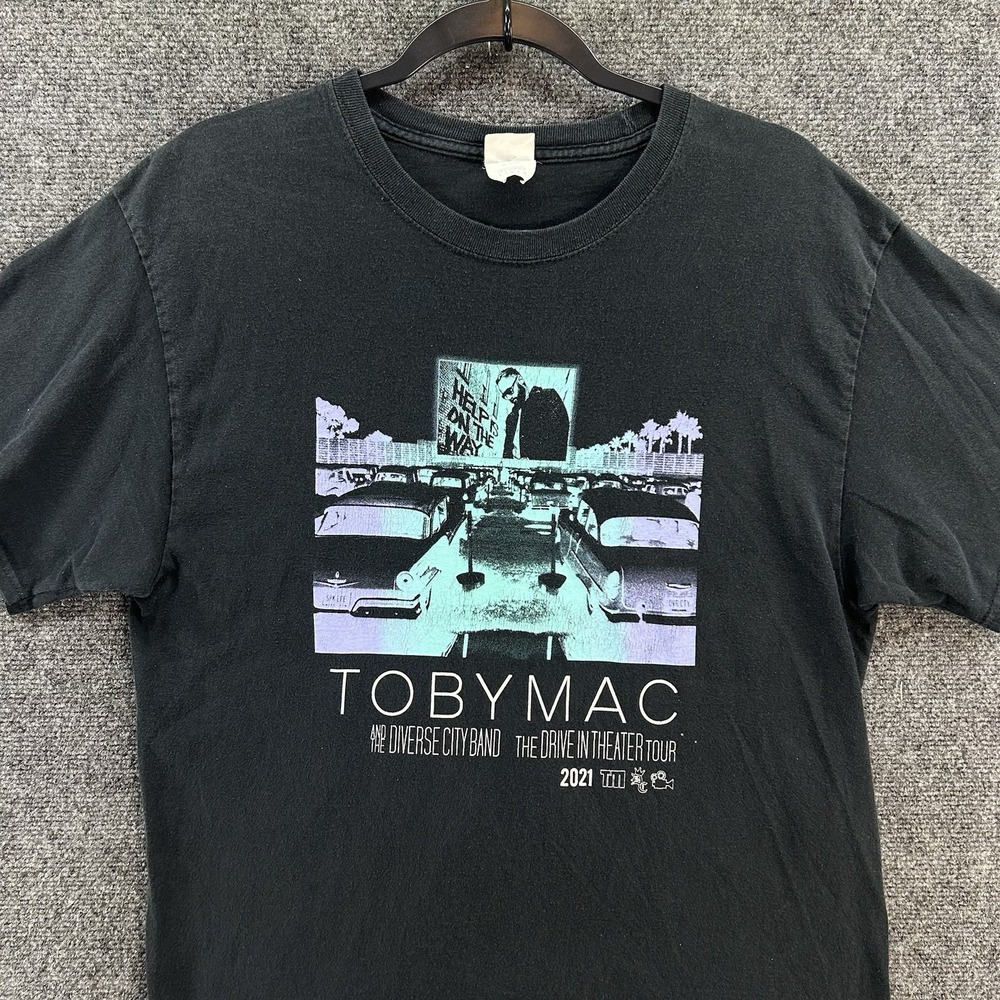 Toby Mac Drive-in Theater Concert Tour T-shirt Sz L Black Christian Rock RARE